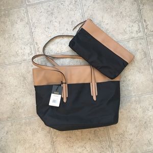 ⬇️ Tutlio tech NWT shoulder laptop bag black tan